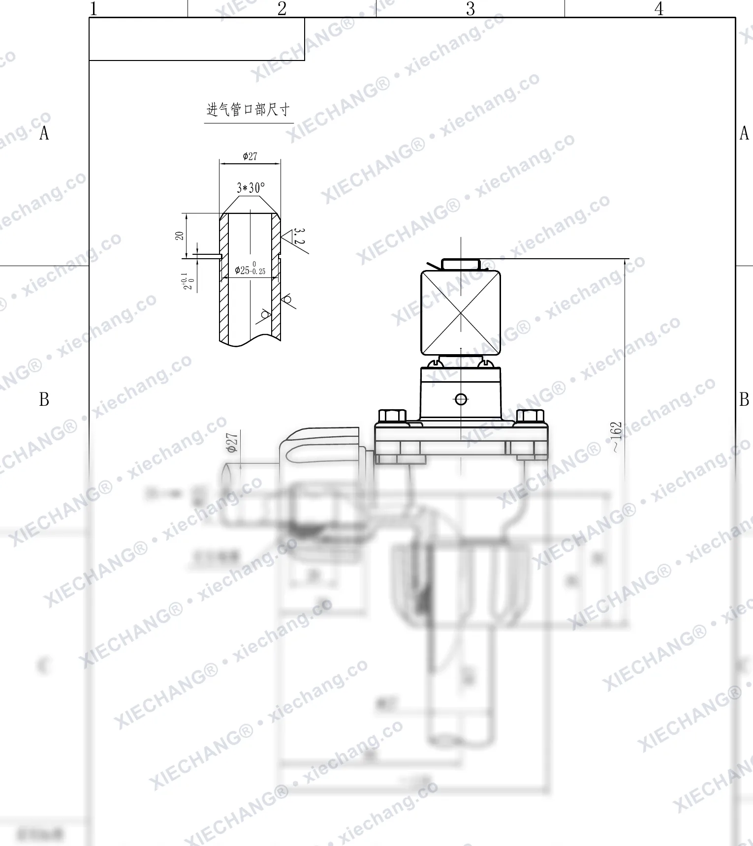 DCF-ZM-20 · 3/4" · électrovanne à impulsions à angle droit à filetage mâle — Plan d'installation