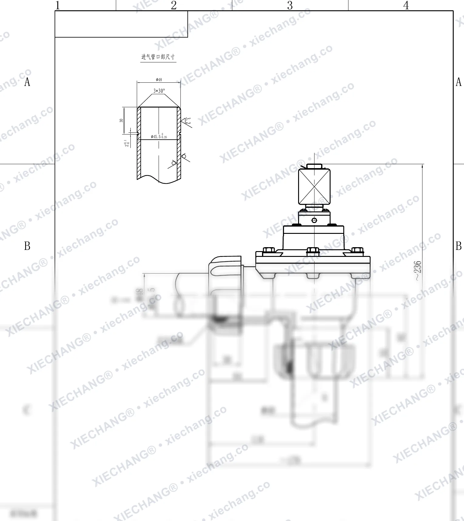 DCF-ZM-40S · 1½" · électrovanne à impulsions à angle droit à filetage mâle — Plan d'installation