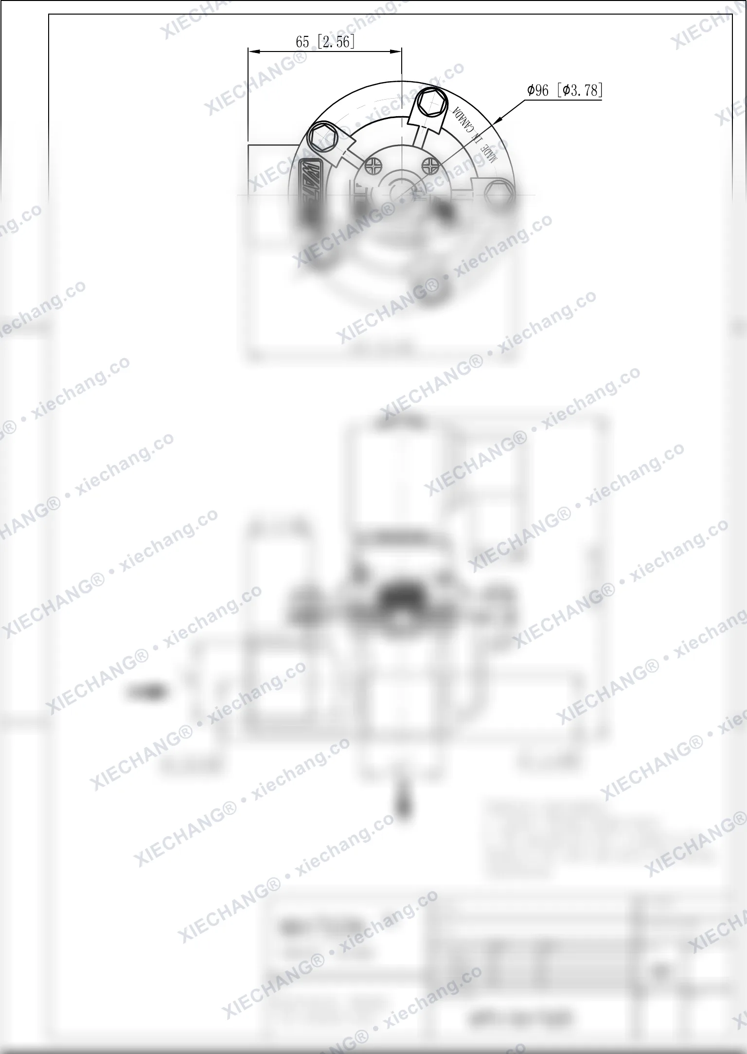 WPS-CA/TG25 · vanne à angle droit — Plan d'installation