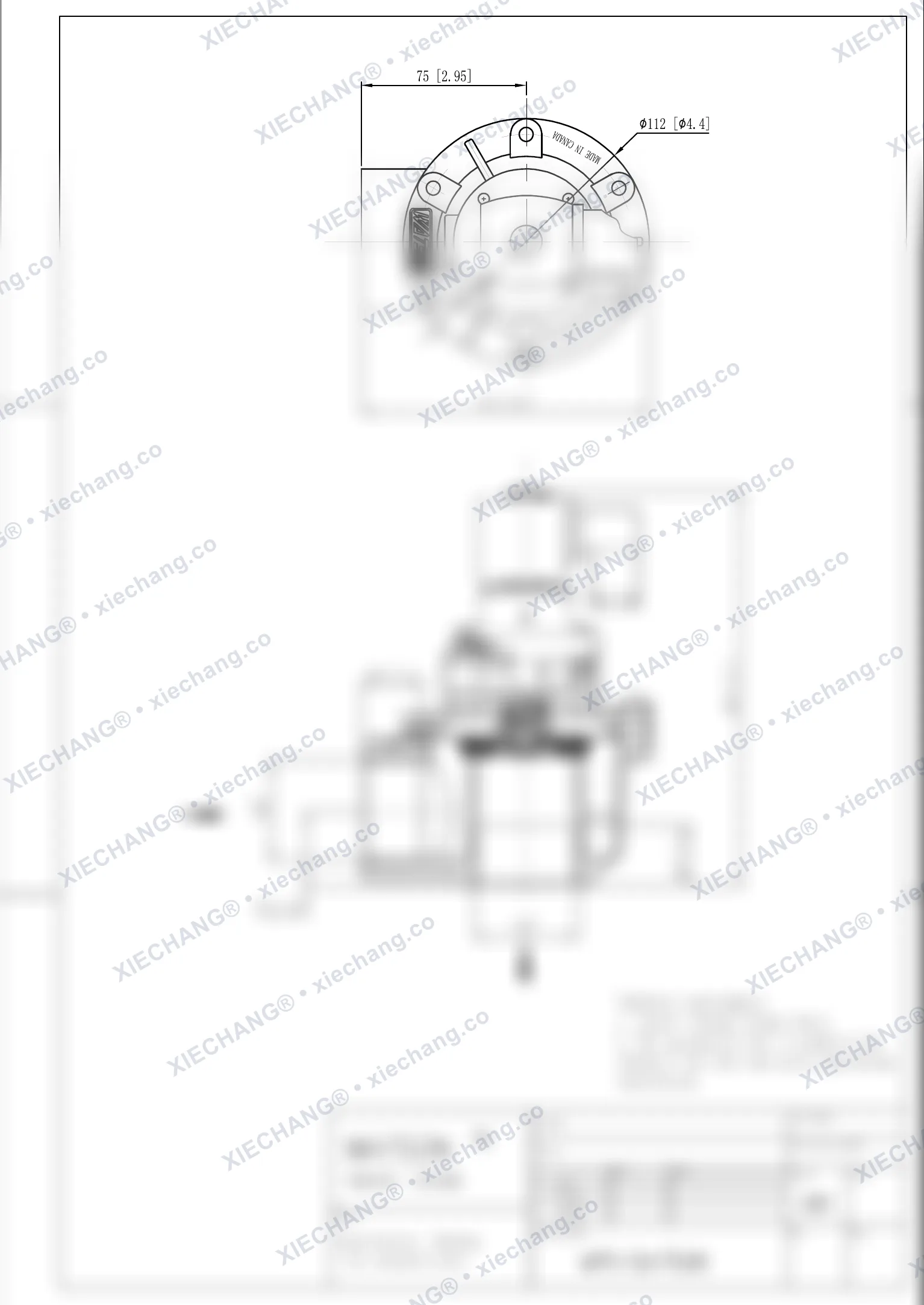 WPS-CA/TG40 · vanne à angle droit — Plan d'installation
