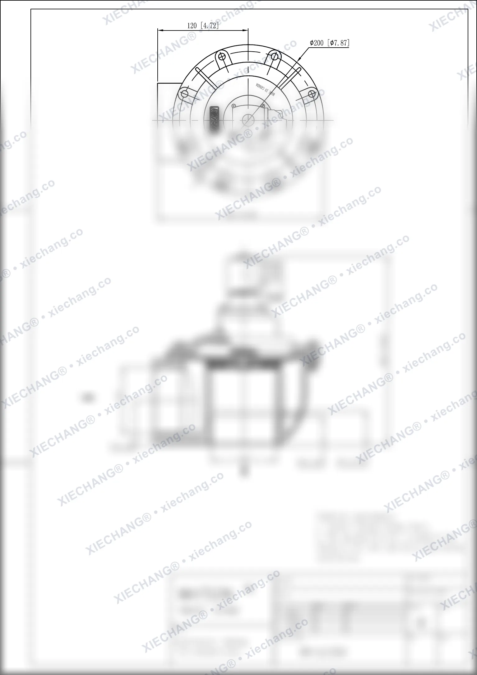 WPS-CA/TG76 · vanne à angle droit — Plan d'installation